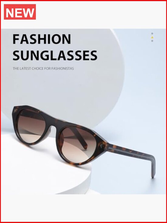 Retro Oval Cat Eye Sunglasses Women UV400 Protection Narrow Shades main image 6